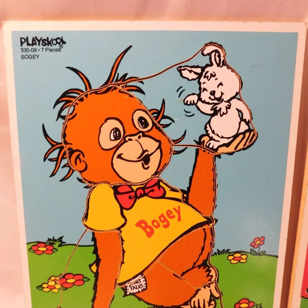Vintage Playskool Wood Puzzles Shirt Tales - Lucy and Snoopy - Bogey
